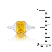 Canary Yellow Radiant Rhodium Engagement Ring