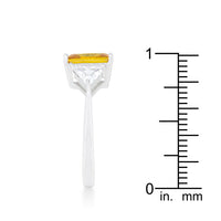 Canary Yellow Radiant Rhodium Engagement Ring