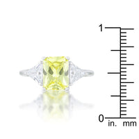 Peridot Rhodium Engagement Ring