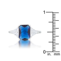 Classic Sapphire Cubic Zirconia Sterling Silver Engagement Ring