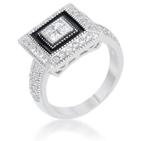 Shira 0.7 ct Crystal Rhodium Antique Ring