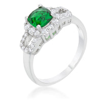 Liz 1.1ct Emerald Crystal Rhodium Ring