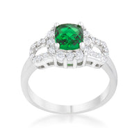 Liz 1.1ct Emerald Crystal Rhodium Ring