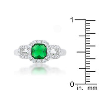 Liz 1.1ct Emerald Crystal Rhodium Ring
