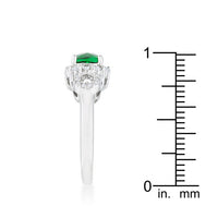Liz 1.1ct Emerald Crystal Rhodium Ring