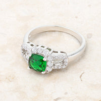 Liz 1.1ct Emerald Crystal Rhodium Ring