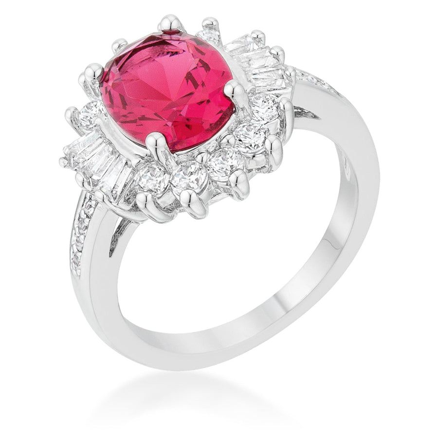 Chrisalee 3ct Aqua Crystal Rhodium Classic Ring