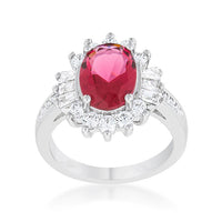 Chrisalee Aqua Crystal Rhodium Classic Ring