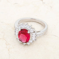 Chrisalee 3ct Aqua Crystal Rhodium Classic Ring