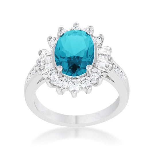 Chrisalee 3ct CZ Rhodium Classic Ring