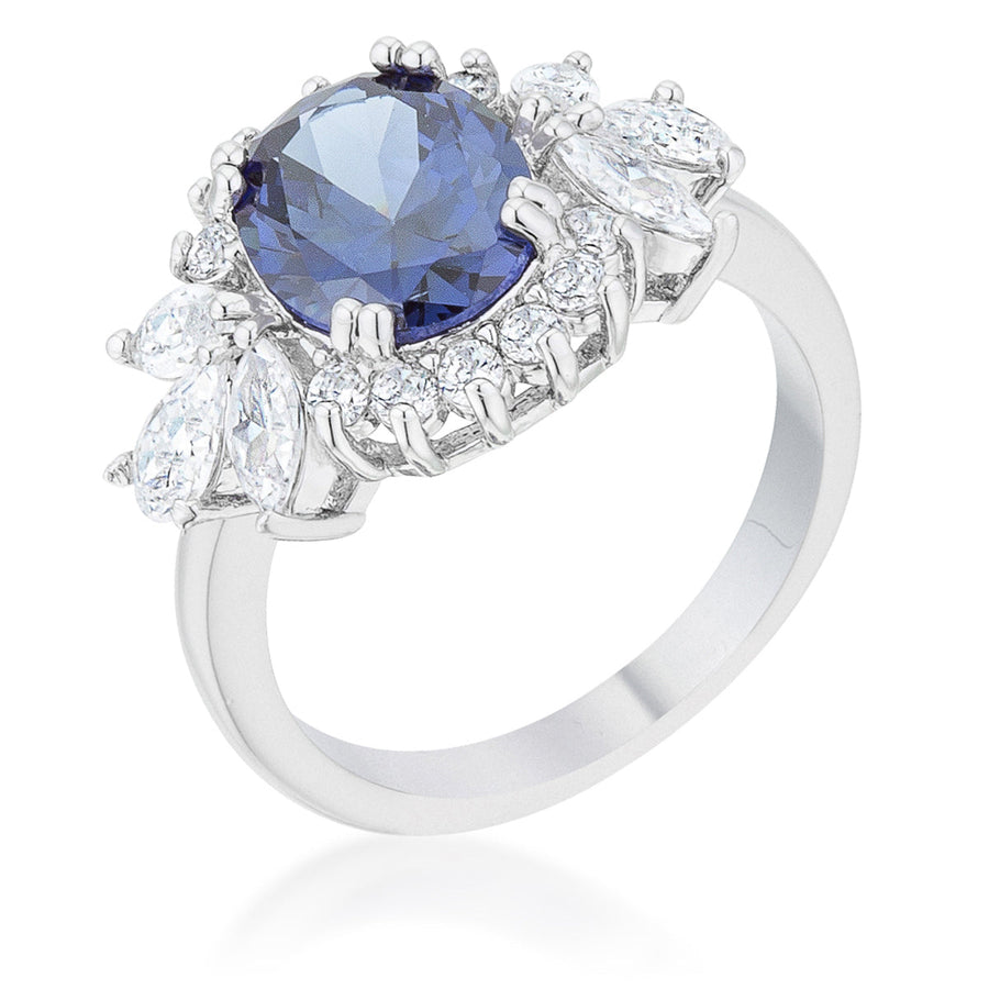 Krizia 4.2ct Tanzanite Crystal Rhodium Classic Ring