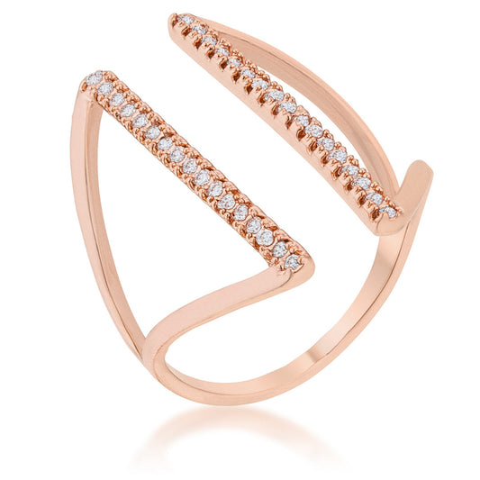 Jena 0.2ct CZ Rose Gold Parallel Ring