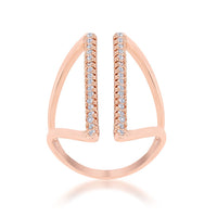 Jena 0.2ct Crystal Rose Gold Parallel Ring