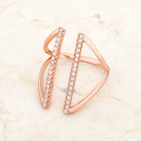 Jena 0.2ct Crystal Rose Gold Parallel Ring