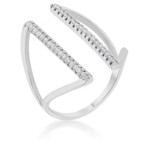 Jena 0.2ct Crystal Rhodium Delicate Parallel Ring