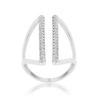 Jena 0.2ct Crystal Rhodium Delicate Parallel Ring