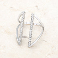 Jena 0.2ct Crystal Rhodium Delicate Parallel Ring