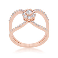 Joyce Floral Wrap Ring, 0.4ct Crystal, Rose Goldtone