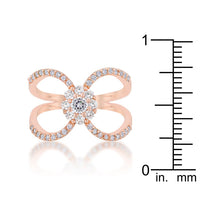Joyce 0.4ct Crystal Floral Wrap Ring Rose Goldtone