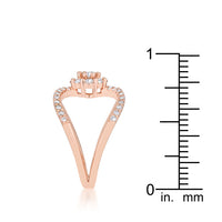 Joyce 0.4ct Crystal Rose Gold Floral Wrap Ring