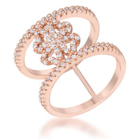 Lauren 0.4ct Crystal Rose Gold Clover Wrap Ring