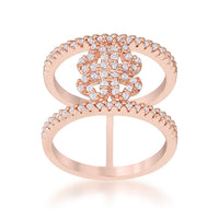 Lauren 0.4ct Crystal Rose Gold Clover Wrap Ring