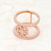 Lauren 0.4ct Crystal Rose Gold Clover Wrap Ring