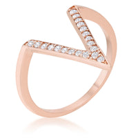 Michelle V-Shape Rose Gold Crystal Ring