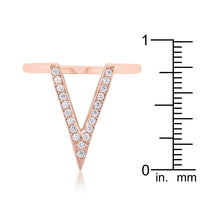 Michelle V-Shape Rose Gold Crystal Ring