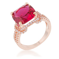 Charlene 6.2ct Ruby Crystal Rose Gold Statement Ring