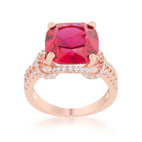 Charlene 6.2ct Ruby Crystal Rose Gold Statement Ring