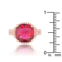 Charlene 6.2ct Ruby Crystal Rose Gold Statement Ring
