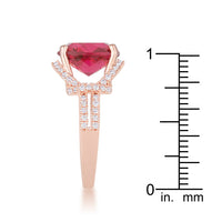 Charlene 6.2ct Ruby Crystal Rose Gold Statement Ring