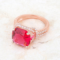 Charlene 6.2ct Ruby Crystal Rose Gold Statement Ring