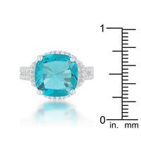 Charlene Aqua Crystal Rhodium Statement Ring