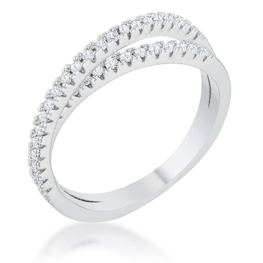 Mara Intertwined 0.4ct CZ Rhodium Ring