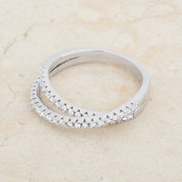 Mara Intertwined 0.4ct Crystal Rhodium Ring