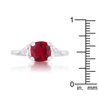 Shonda Garnet Cushion Crystal Statement Ring