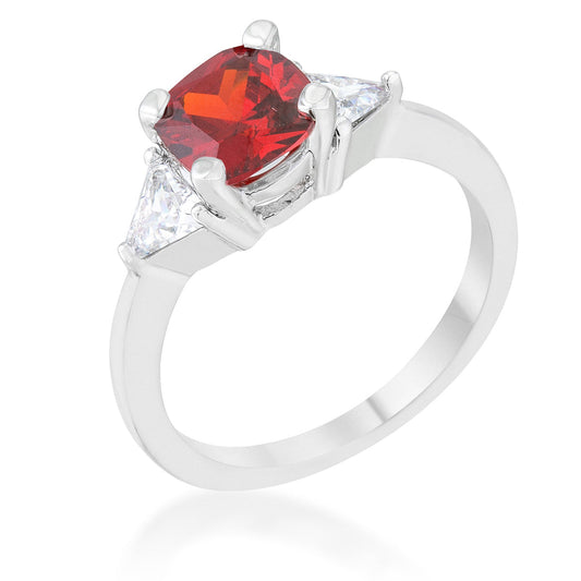 Shonda 1.8ct Ruby CZ Cushion Statement Ring