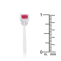 Shonda Fuchsia Cushion Crystal Rhodium Statement Ring