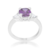Shonda Cushion Amethyst 1.8ct Crystal Rhodium Statement Ring