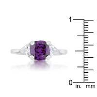 Shonda Cushion Amethyst 1.8ct Crystal Rhodium Statement Ring