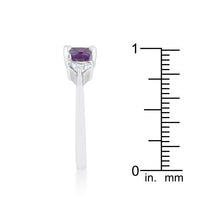 Shonda Cushion Amethyst 1.8ct Crystal Rhodium Statement Ring