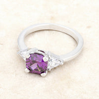 Shonda Cushion Amethyst 1.8ct Crystal Rhodium Statement Ring