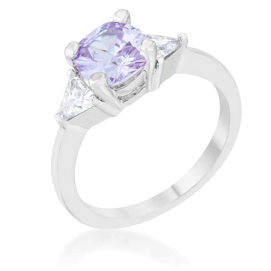 Shonda Lavender Crystal Cushion Statement Ring