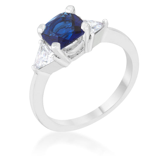 Shonda Sapphire Cushion CZ Ring