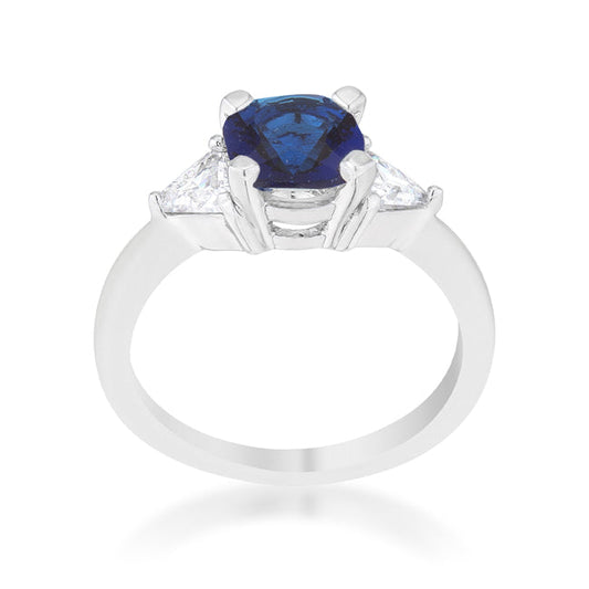 Shonda Sapphire Cushion CZ Ring