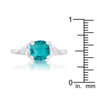 Shonda Aqua Cushion Statement Ring, 1.8ct Crystal