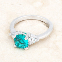 Shonda Aqua Cushion Statement Ring, 1.8ct Crystal