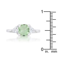 Shonda 1.8ct Peridot Cushion Crystal Rhodium Ring